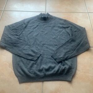 Brooks Brothers Gray Merino Wool Mockneck Sweater Size Small Classic
